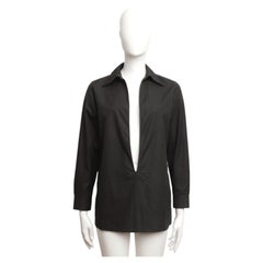 Hermès By Martin Margiela A/W 1999 vintage Vareuse shirt black cotton 34 FR XS S