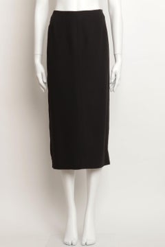 Hermes by Martin Margiela A/W 2000 Mid Length Double Zip Skirt in Black Wool