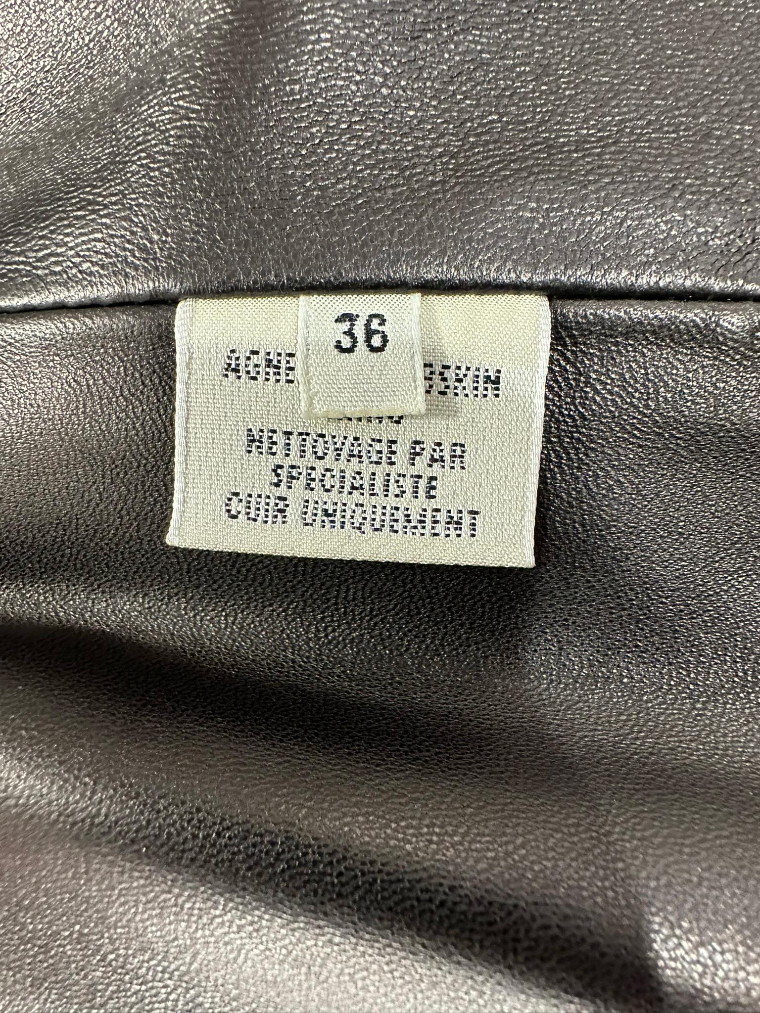 HERMÈS BY Martin Margiela A/W2002 Black Lambskin Leather Open Front Over skirt For Sale 11