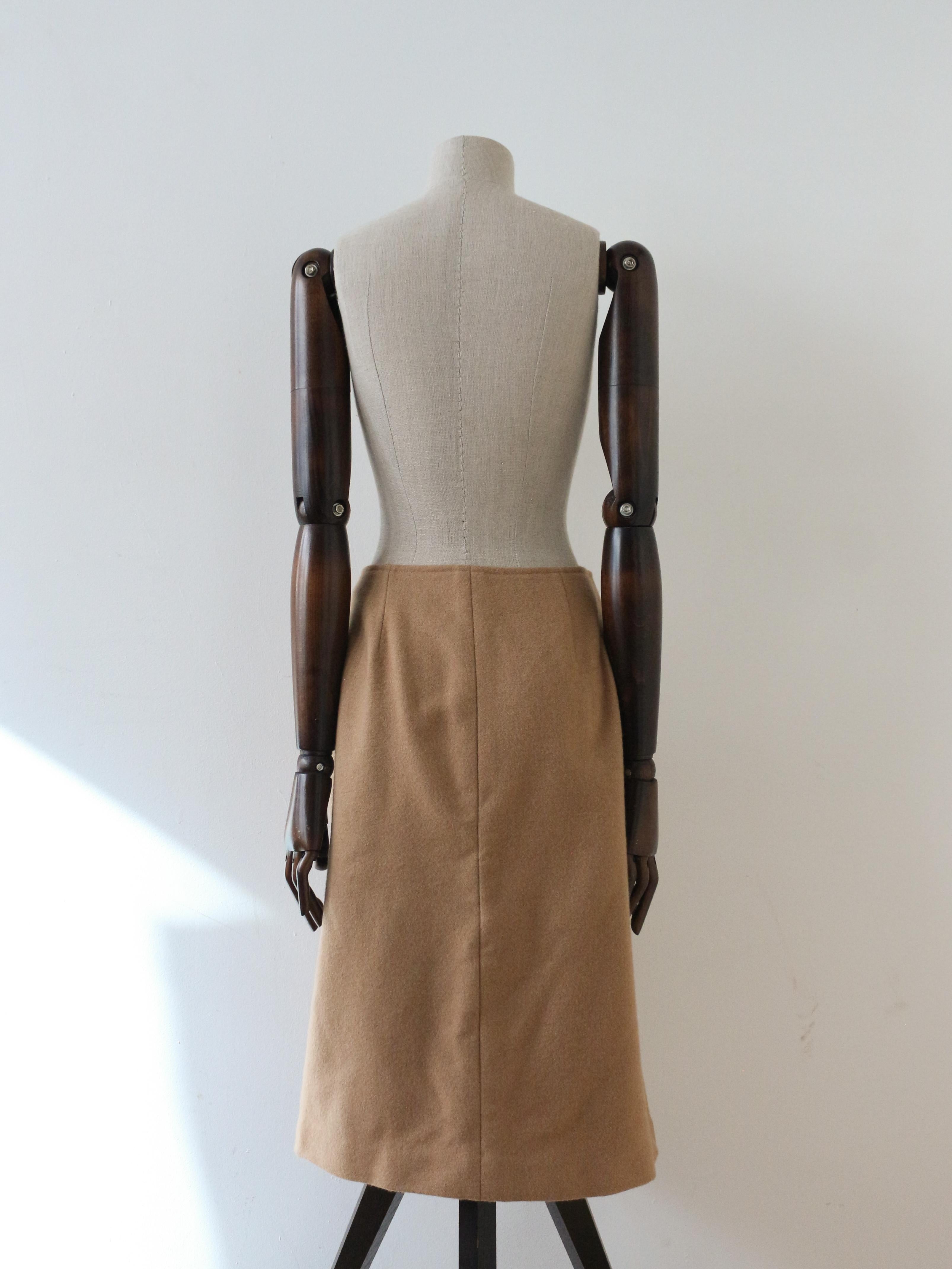 Brown Hermès by Martin Margiela Autumn/Winter 2000 Camel Hair Wrap Skirt For Sale