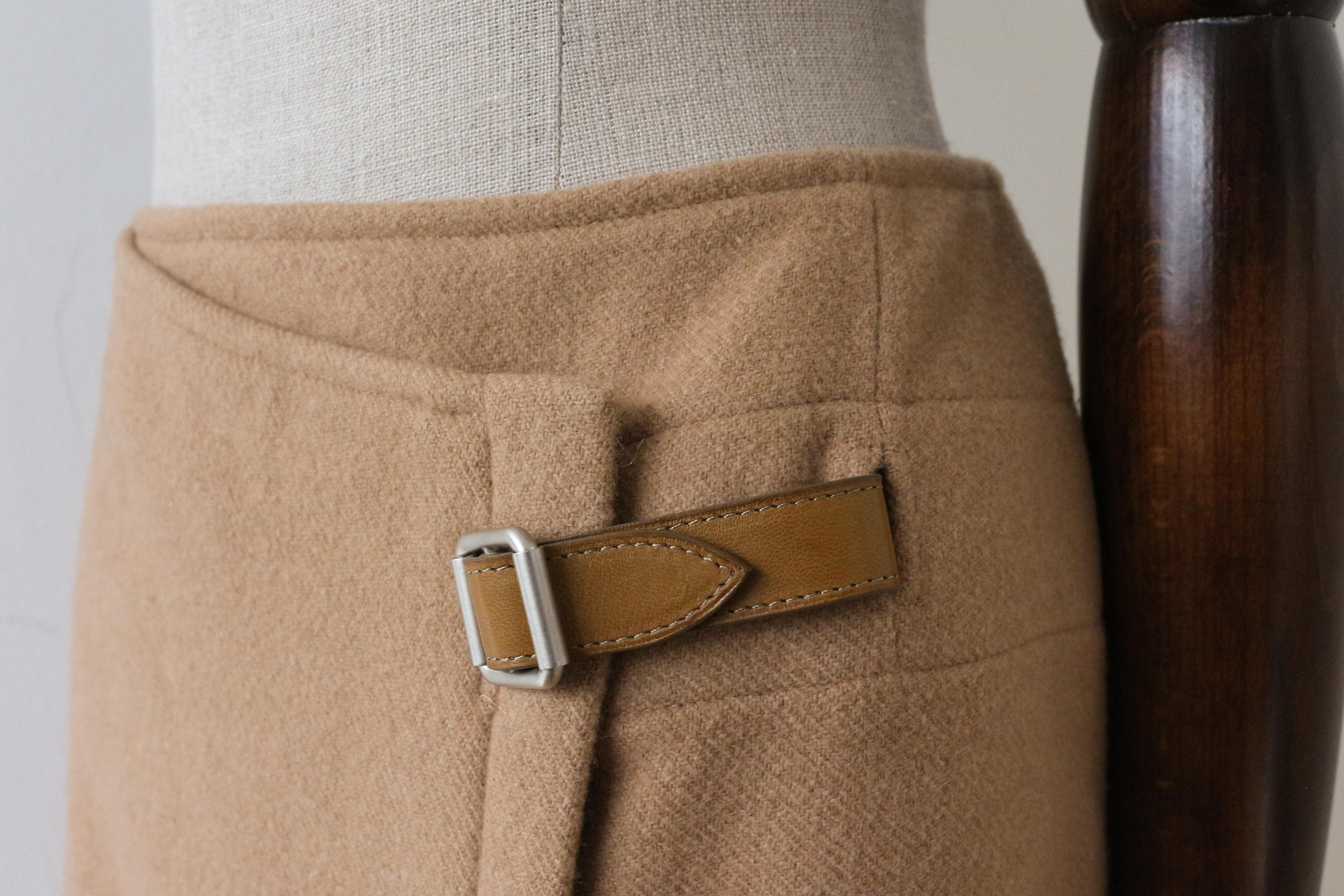 Women's Hermès by Martin Margiela Autumn/Winter 2000 Camel Hair Wrap Skirt For Sale