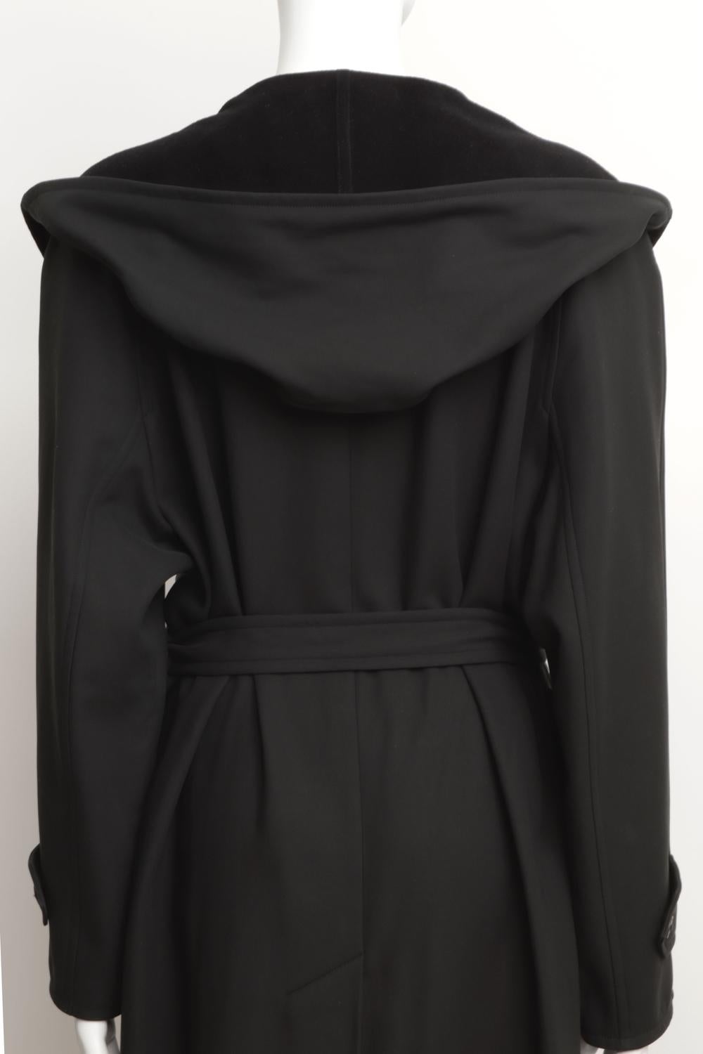 Abrigo largo con cinturón y capucha Hermes by Martin Margiela de cachemira de algodón negro en venta 10