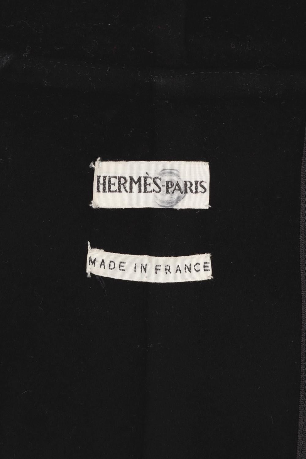 Abrigo largo con cinturón y capucha Hermes by Martin Margiela de cachemira de algodón negro en venta 12