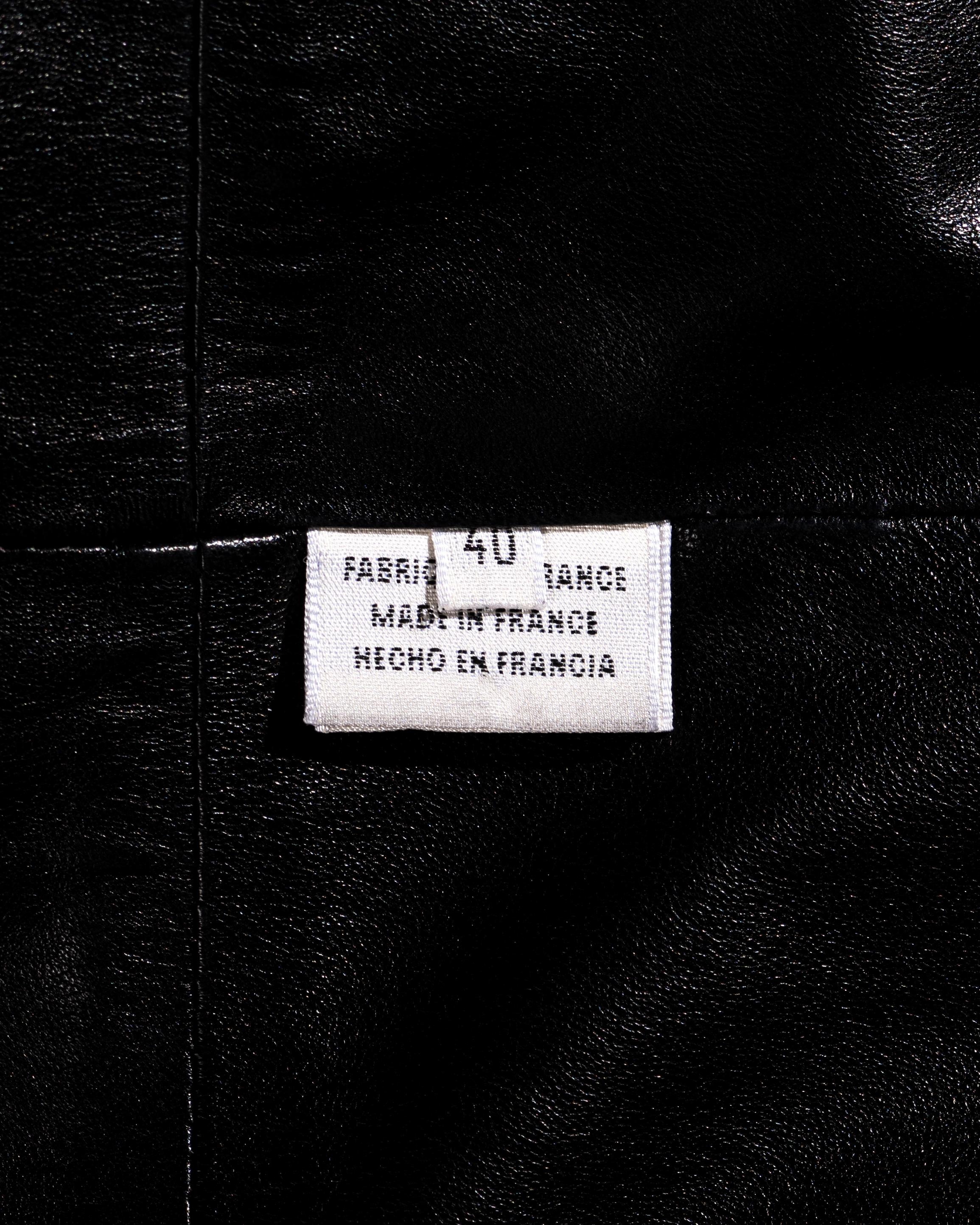 Hermes by Martin Margiela black lambskin leather full-length coat, fw 1999 6