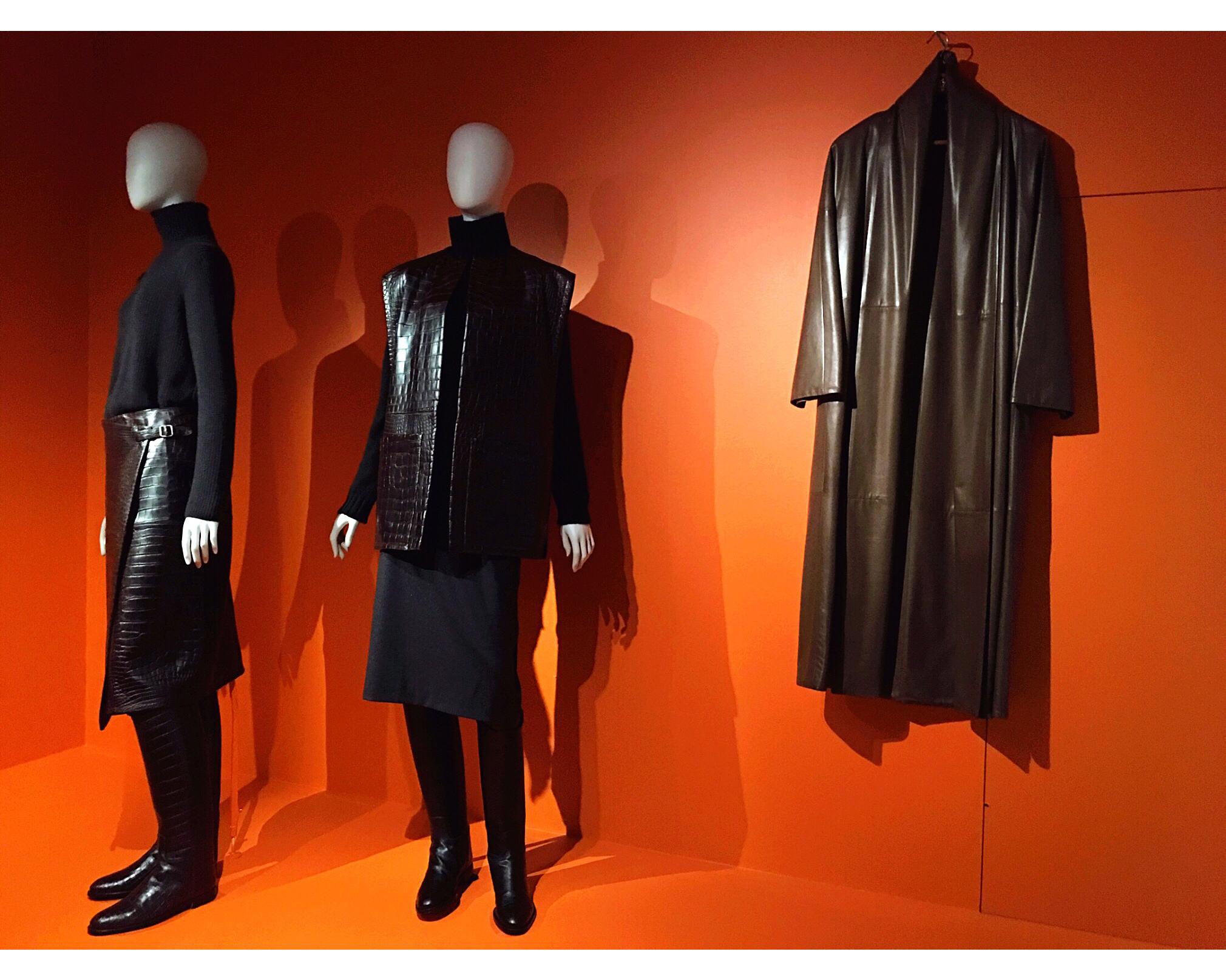 Women's Hermes by Martin Margiela black lambskin leather full-length coat, fw 1999