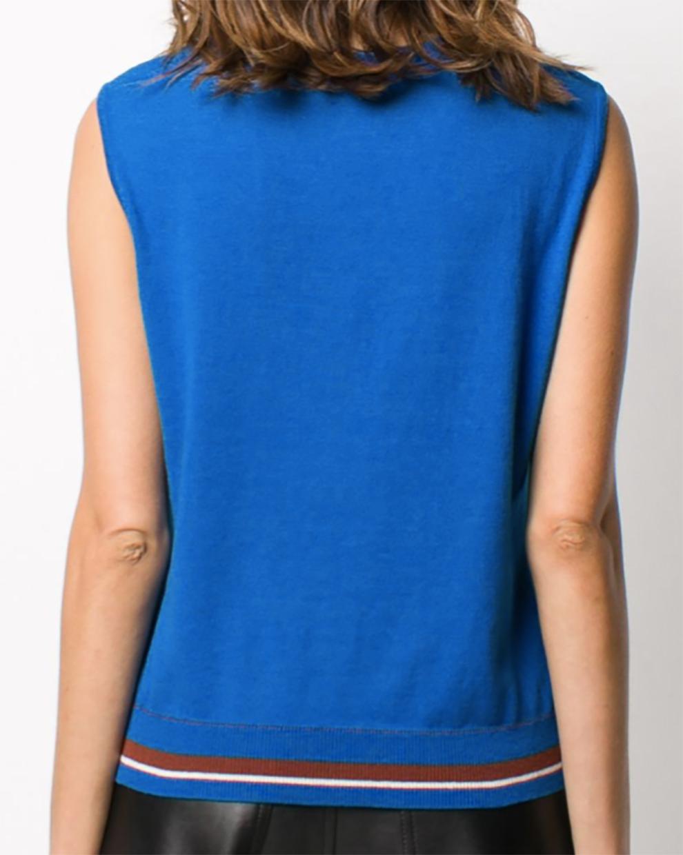 Hermes by Martin Margiela Blue Top In Excellent Condition In Paris, FR