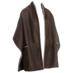 Hermes by Martin Margiela oversized shearling lambskin leather stole, fw 1999