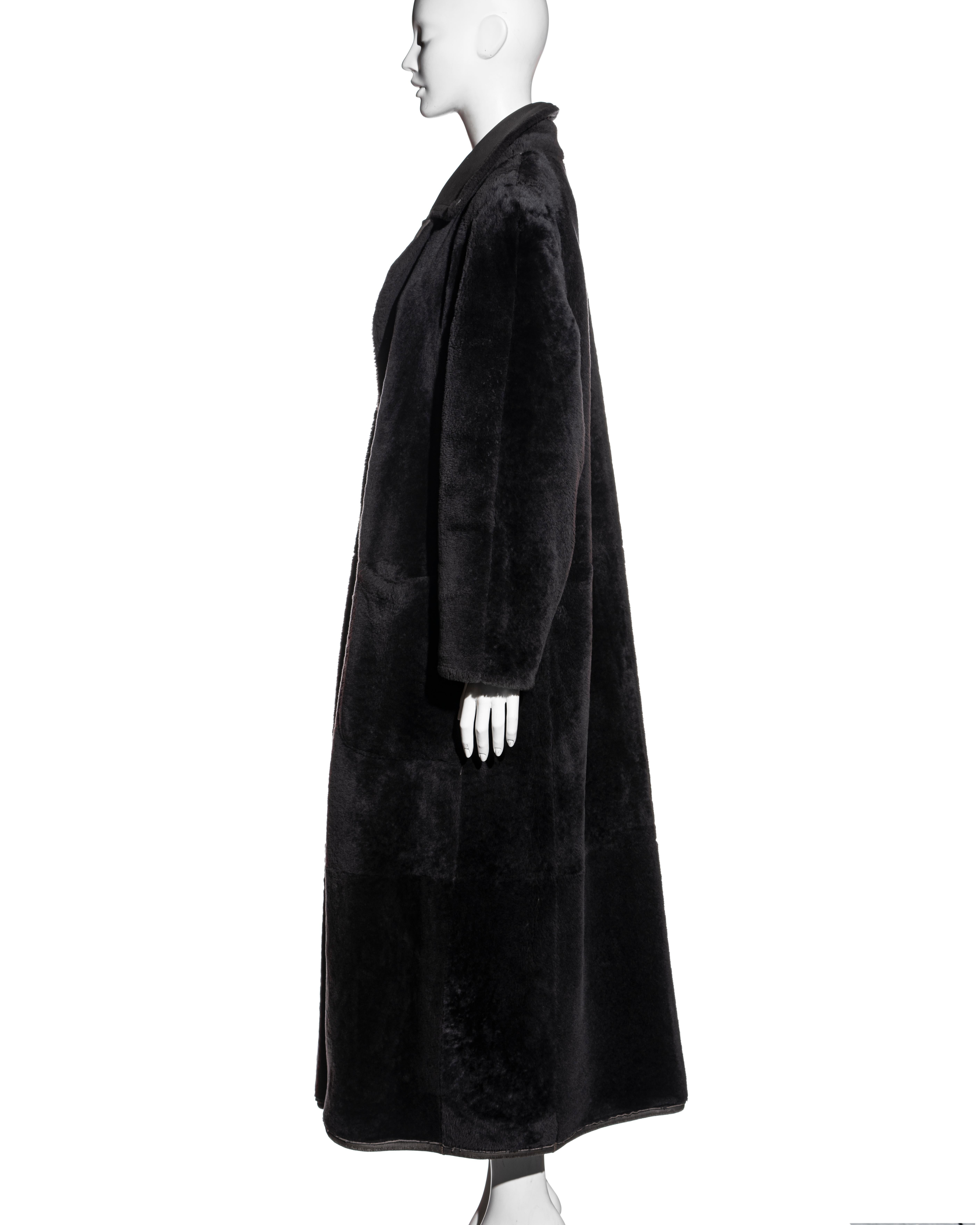 Hermes by Martin Margiela reversible grey shearling maxi coat, fw 1999 2