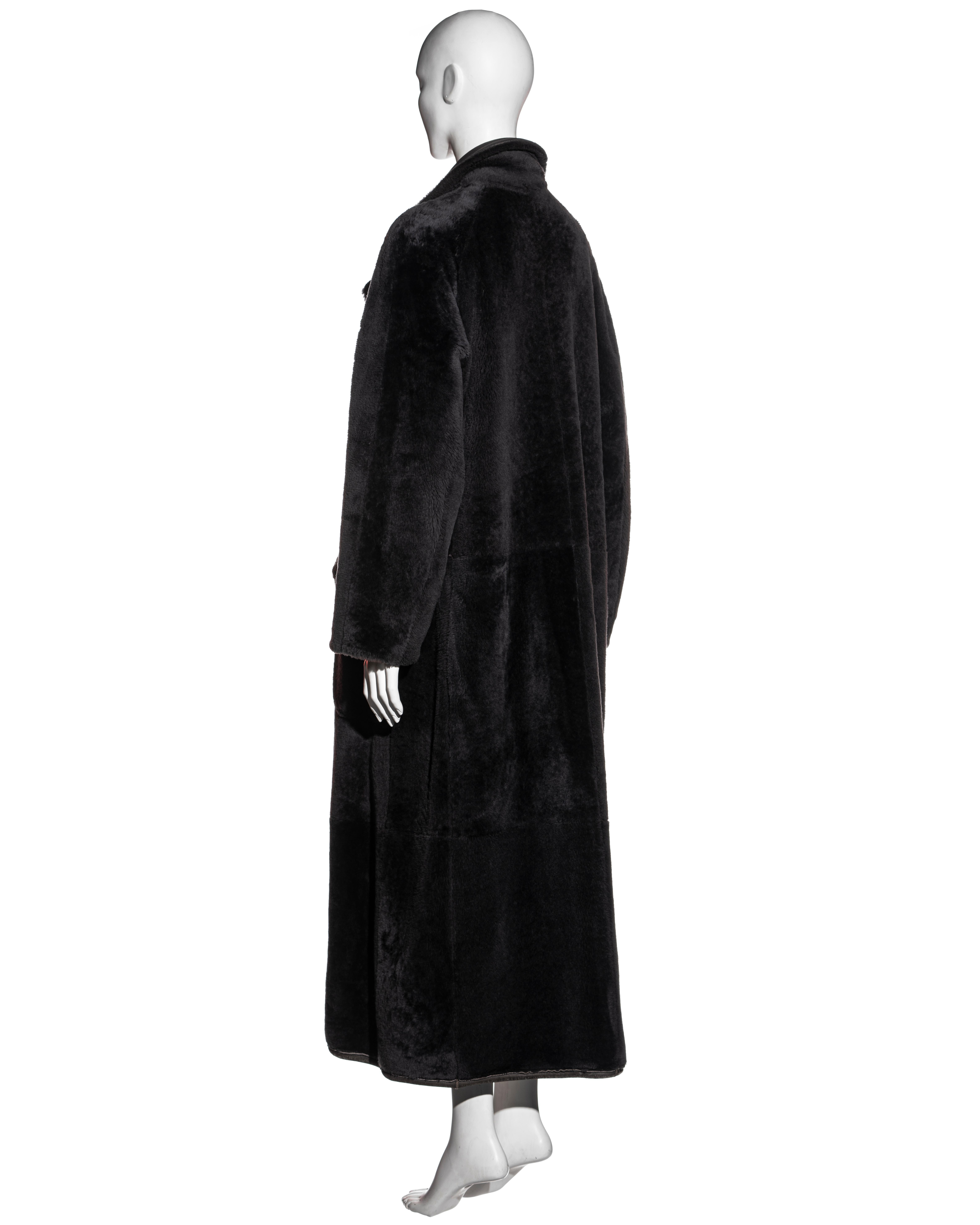Hermes by Martin Margiela reversible grey shearling maxi coat, fw 1999 4