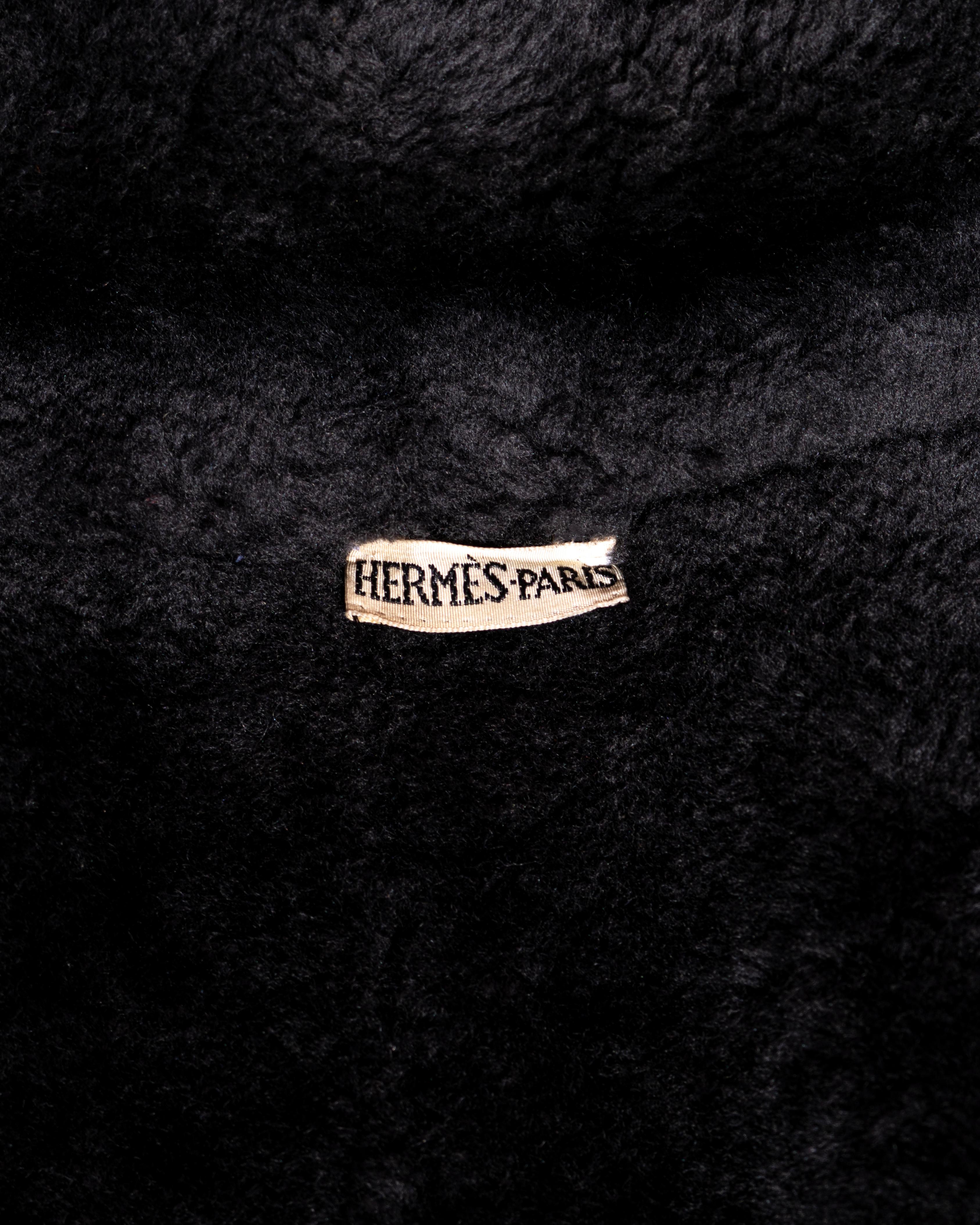 Hermes by Martin Margiela reversible grey shearling maxi coat, fw 1999 5