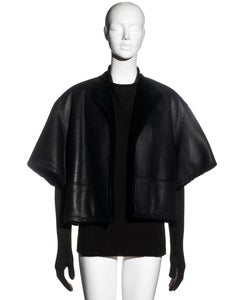 Hermes by Martin Margiela shearling jacket and cashmere sweater set, fw 2002