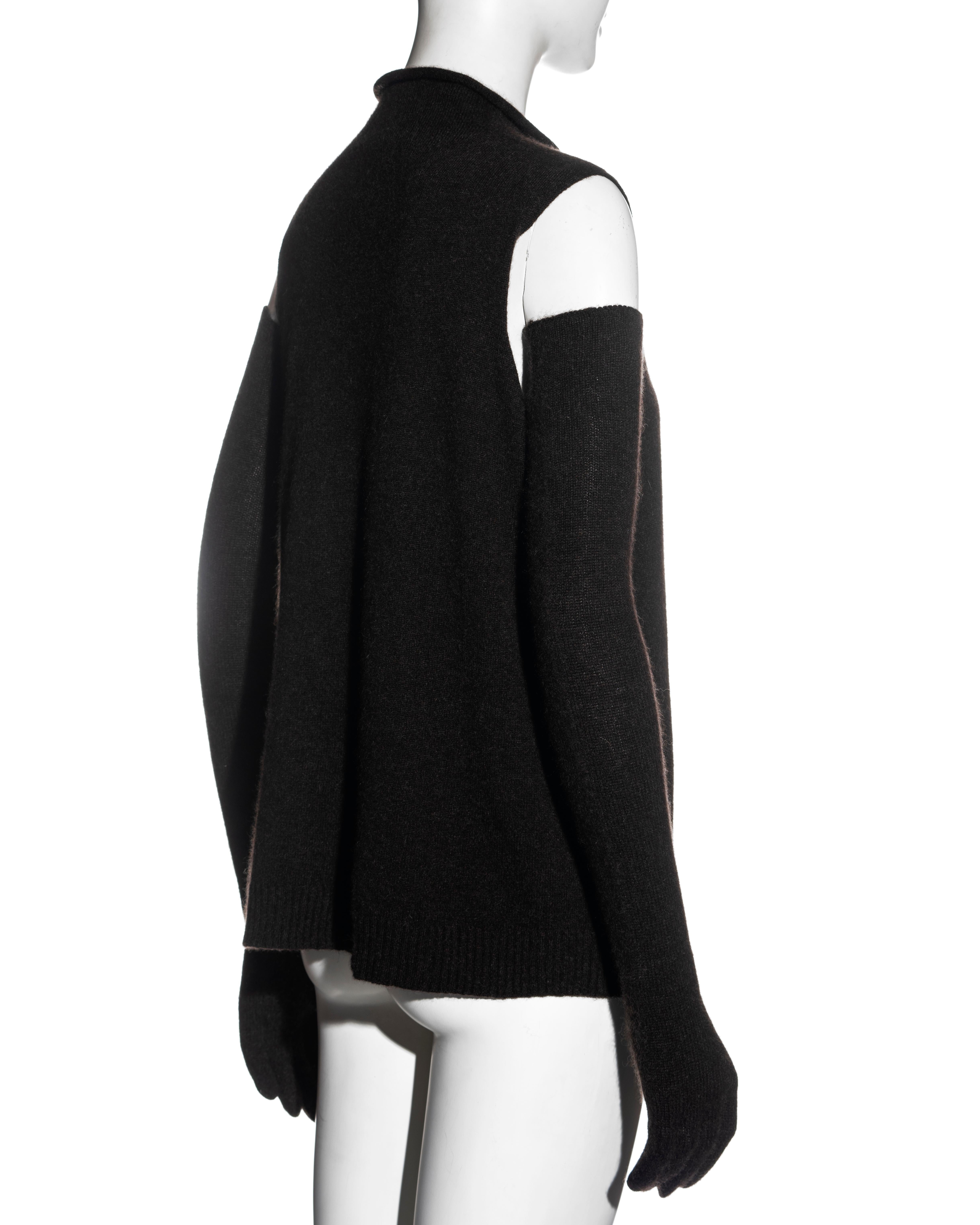 Hermes by Martin Margiela shearling jacket and cashmere sweater set, fw ...
