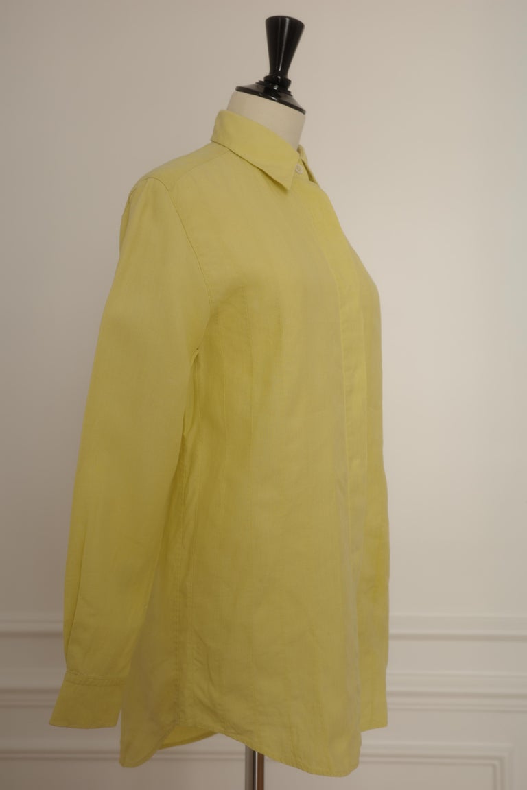 Hermès by Martin Margiela Vintage Yellow Linen Shirt, SS 2001