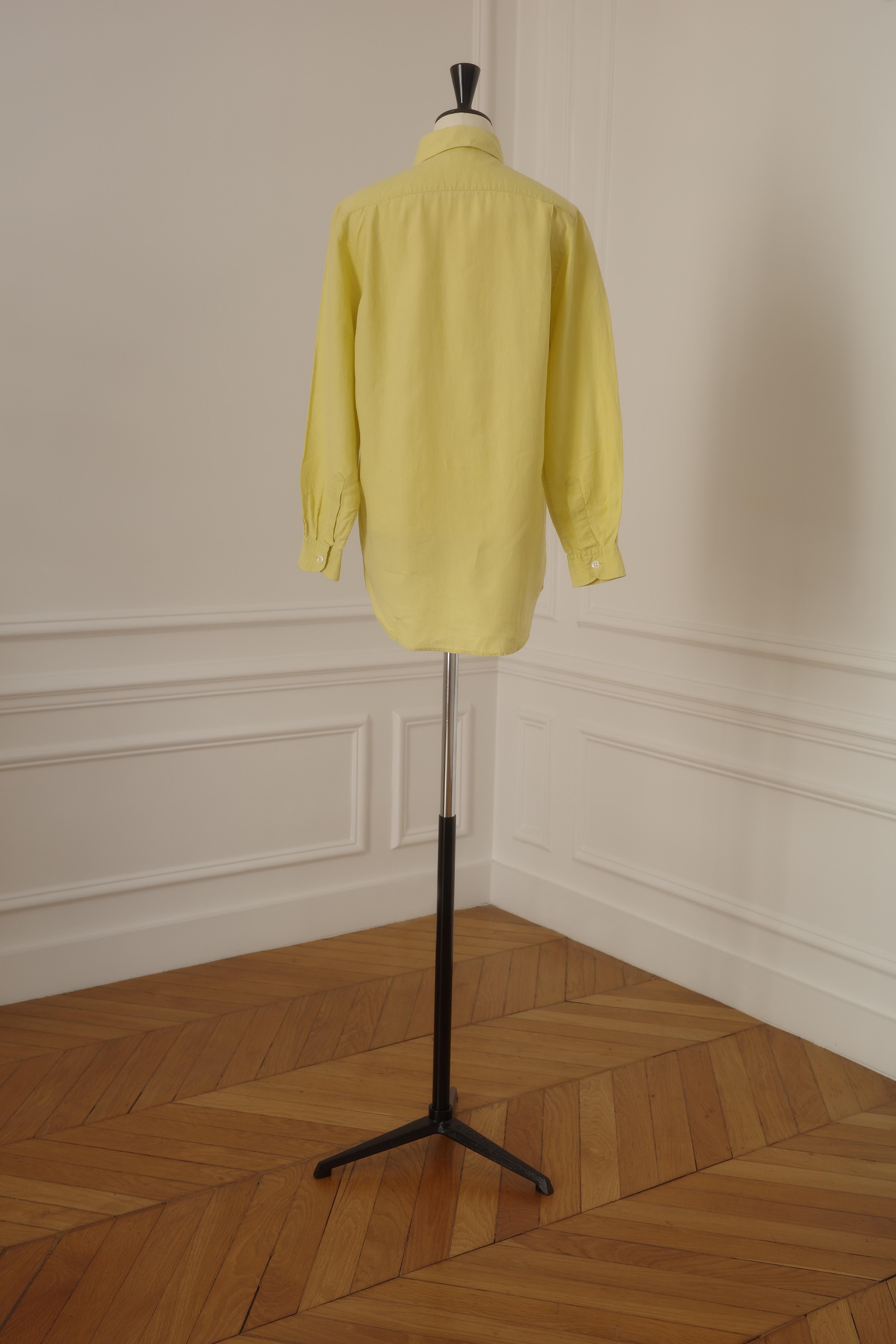 Hermès by Martin Margiela Vintage Yellow Linen Shirt, SS 2001