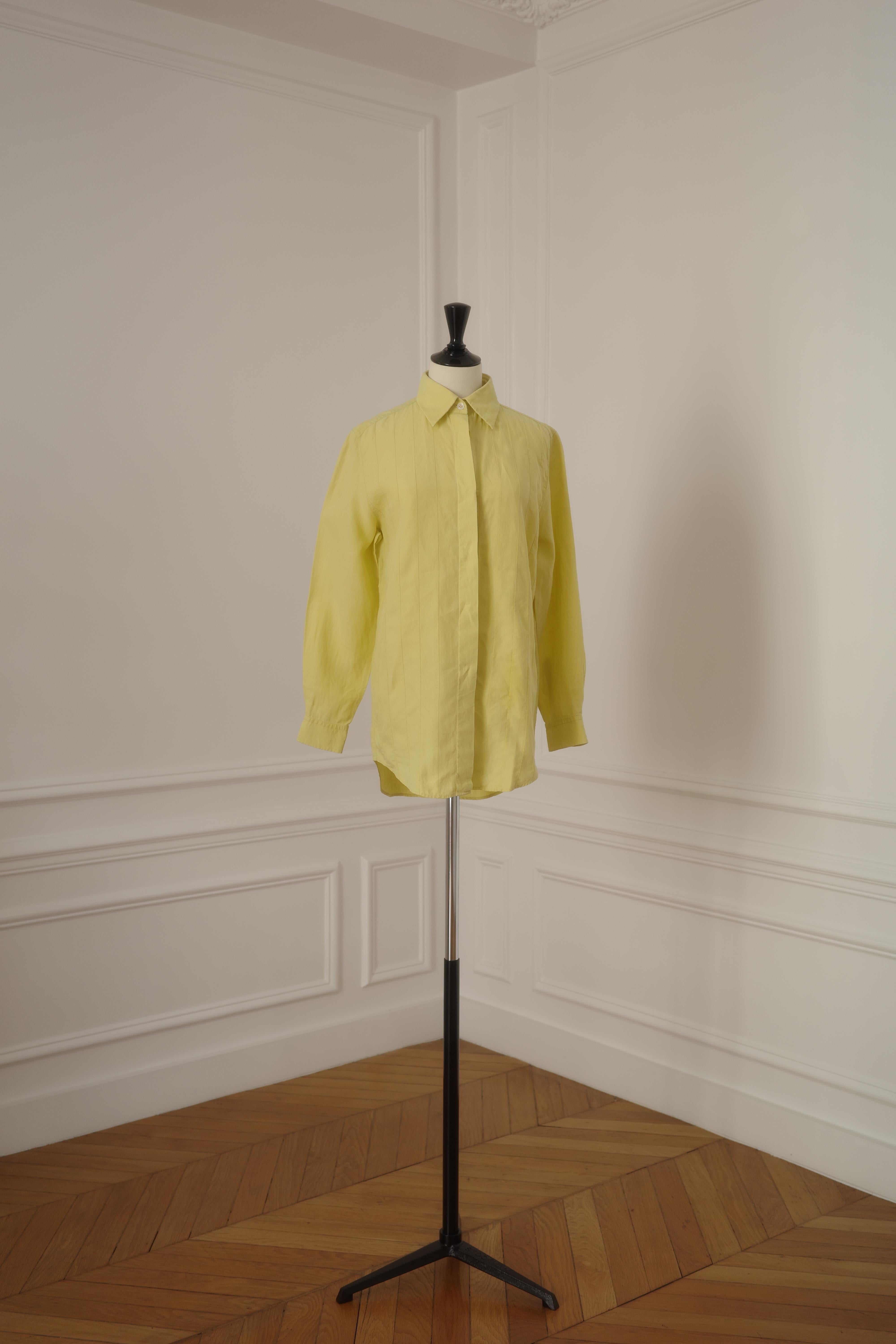 Hermès by Martin Margiela Vintage Yellow Linen Shirt, SS 2001
