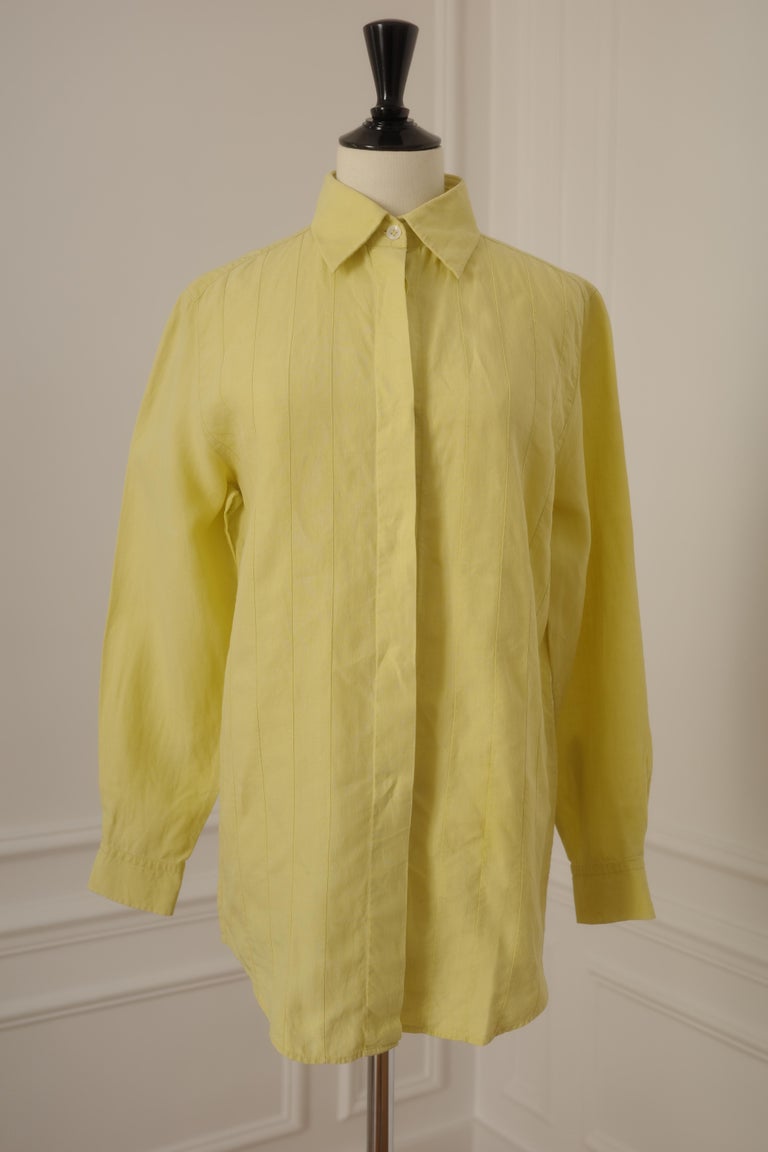 Hermès by Martin Margiela Vintage Yellow Linen Shirt, SS 2001