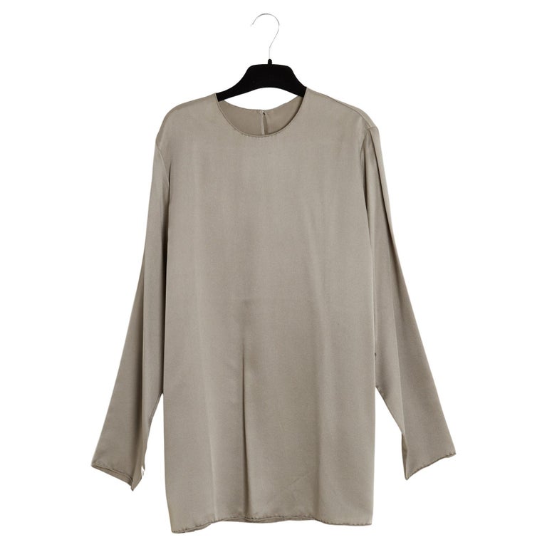 Hermès by Martin Margiela Top FR38 Grey Silk Twill Blouse NWT UK10 