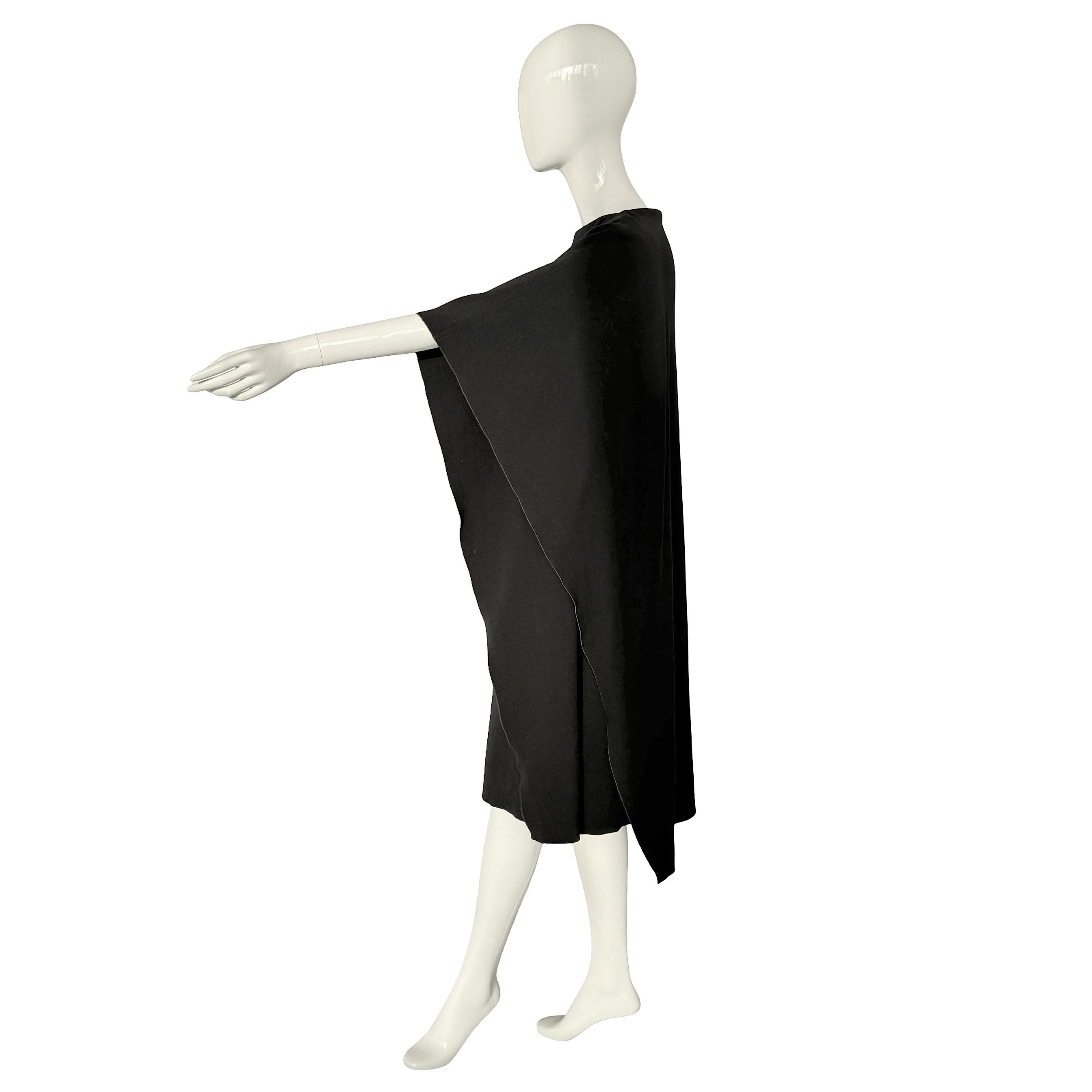 Noir Robe en laine Hermès by Martin Margiela Vintage Circa (1997-2003) en vente