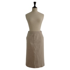 Hermès by Martin Margiela (1997-2003) Vintage Cotton Beige Pencil Skirt, Size 38