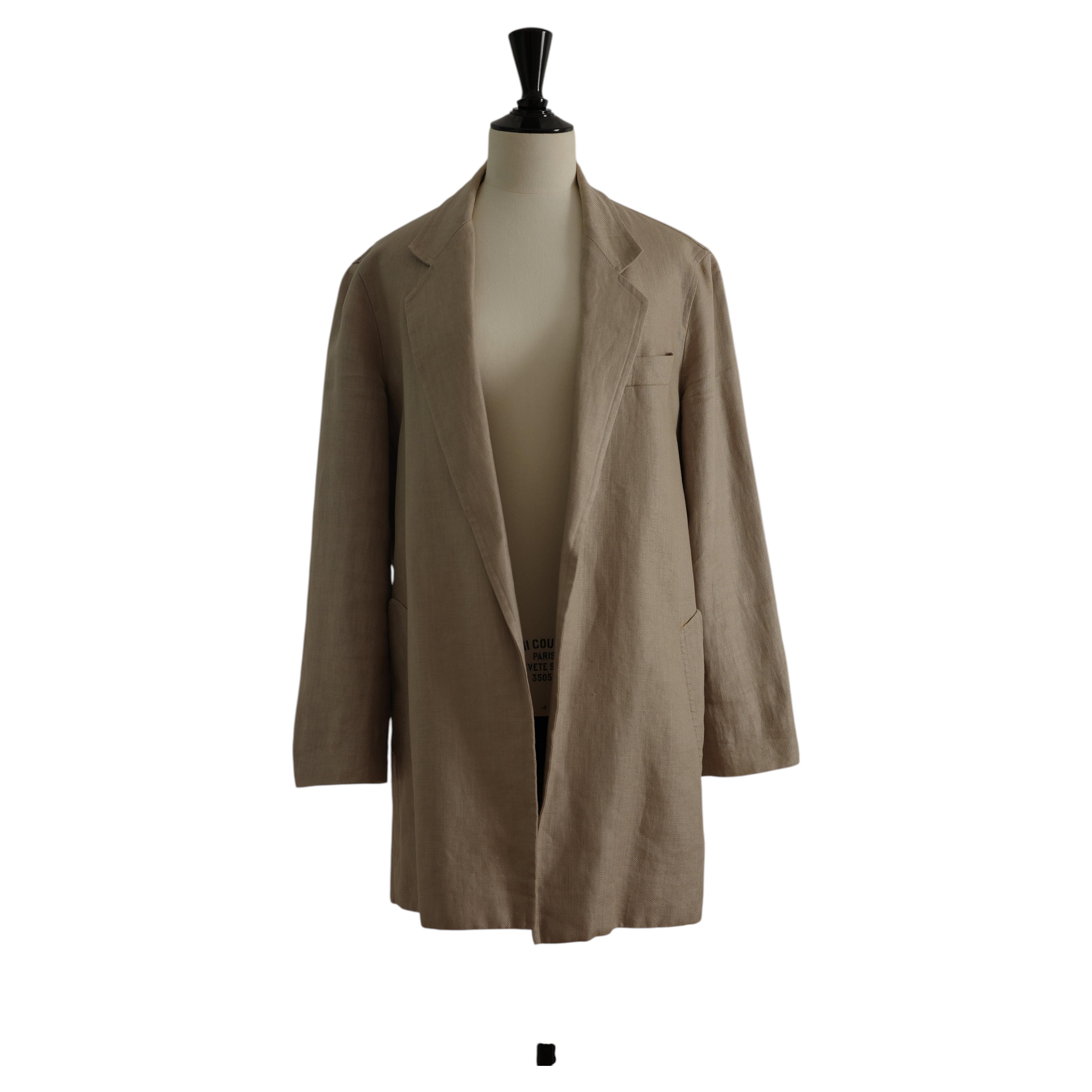 Hermès by Martin Margiela Vintage Linen Blazer Circa 1997-2003 Size 38