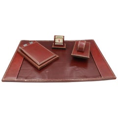 Hermes by Paul Dupre Lafon Vintage Hermes Bureau Set in Burgundy Leather
