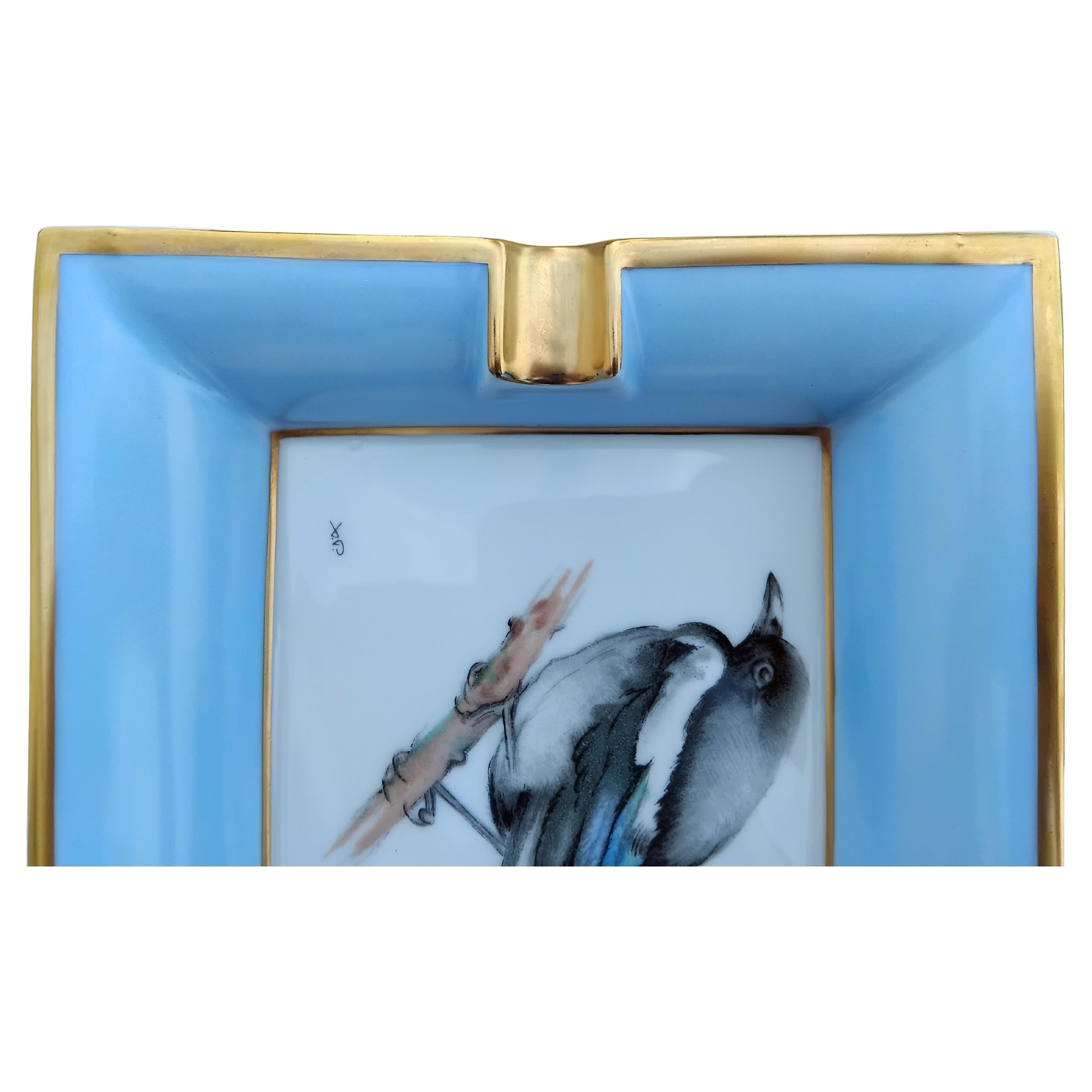 Cenicero Hermès By Xavier de Poret Bandeja de cambio Urraca Porcelana Dorada en venta 3