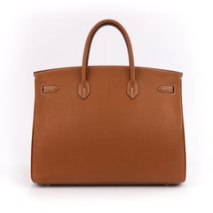HERMES c.2009 Birkin 40 Etrusque Clemence Leather Silver Hardware Handbag