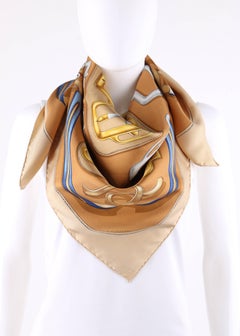 HERMES ca.2009 Francoise de la Perriere "Bouclerie D'Attelage" Seidenschal mit Schnalle