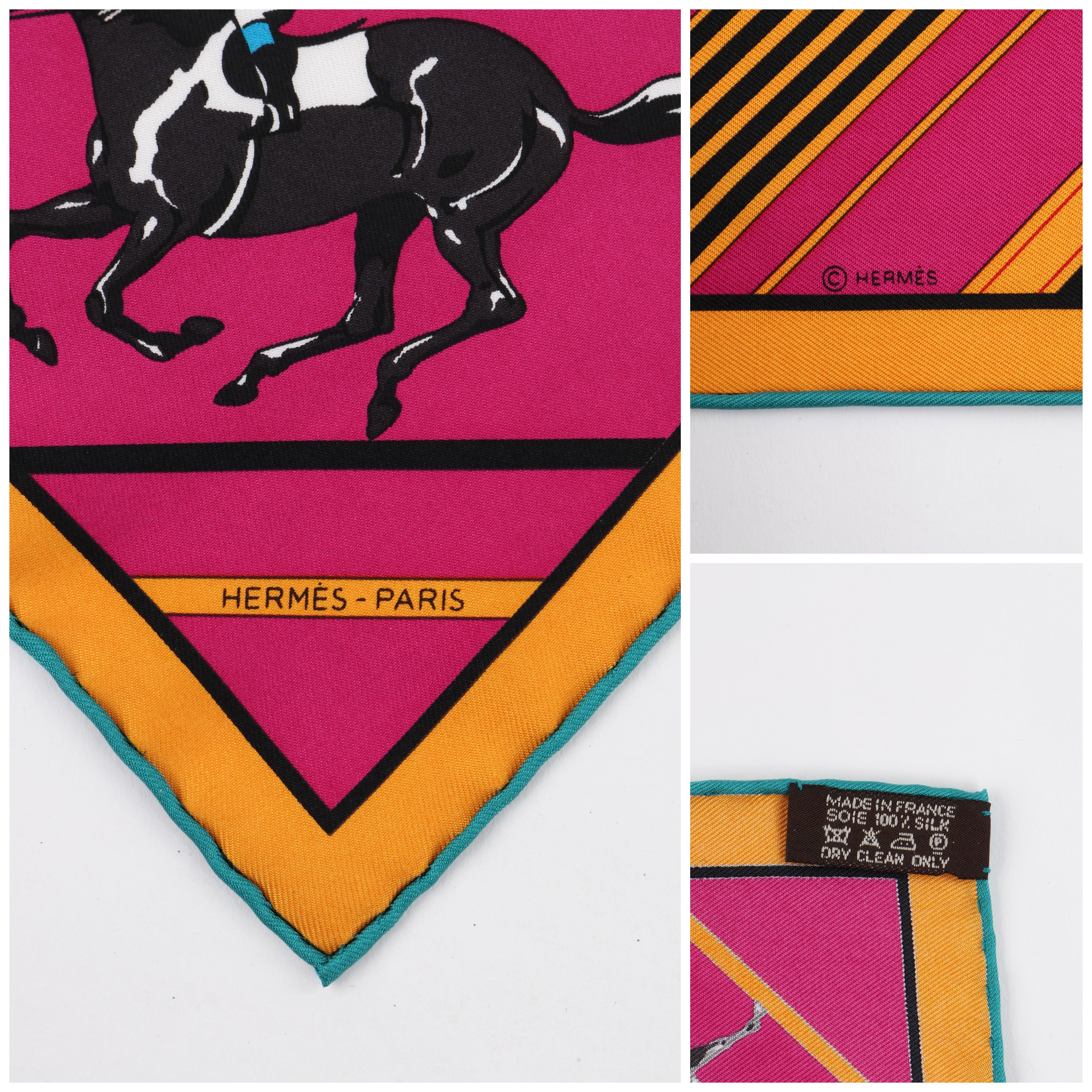 HERMES c.2013 Yves Benoist Gironiere “Les Courses” Equestrian Races Silk Scarf In Good Condition In Thiensville, WI