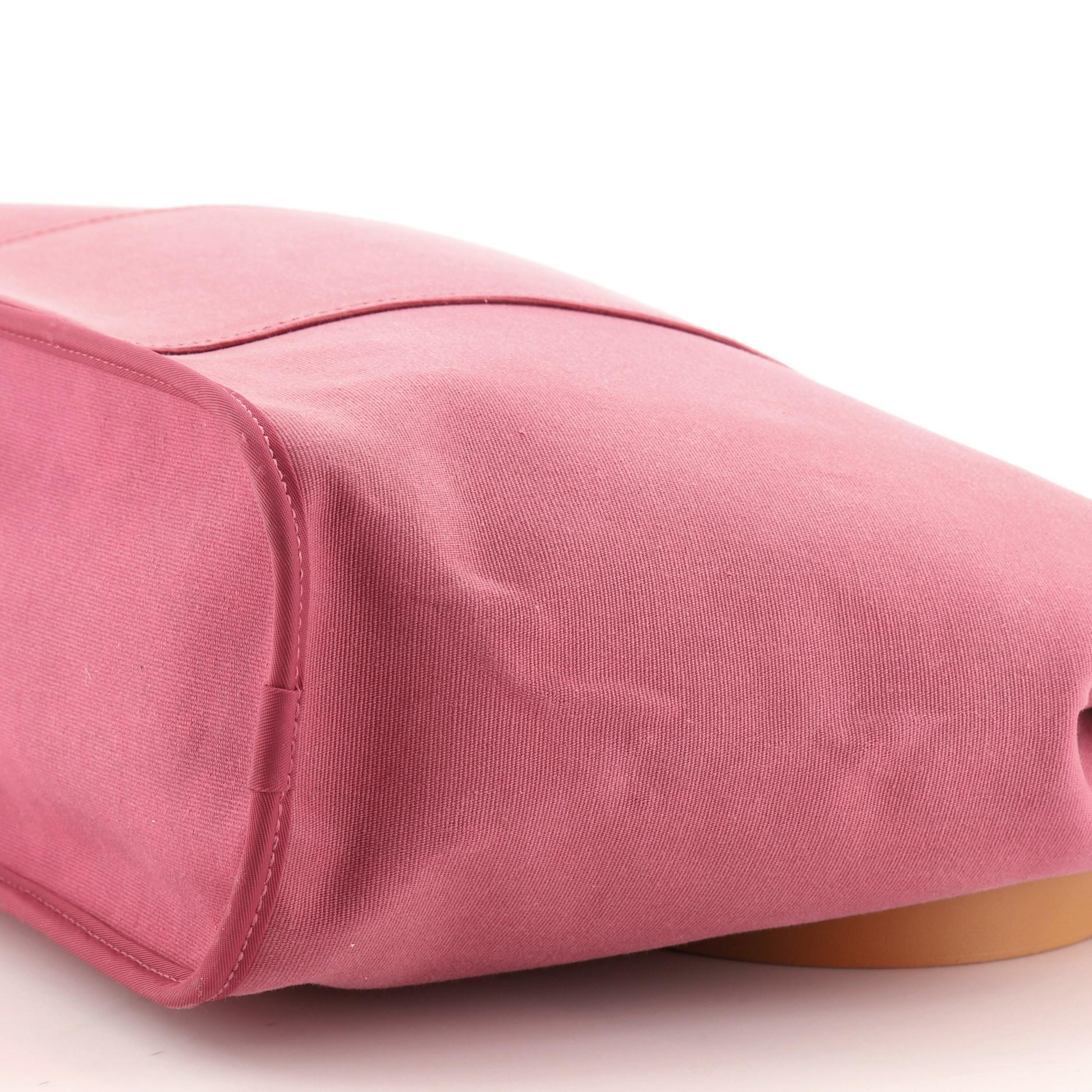 Pink Hermes Cabag Handbag Toile and Leather 32