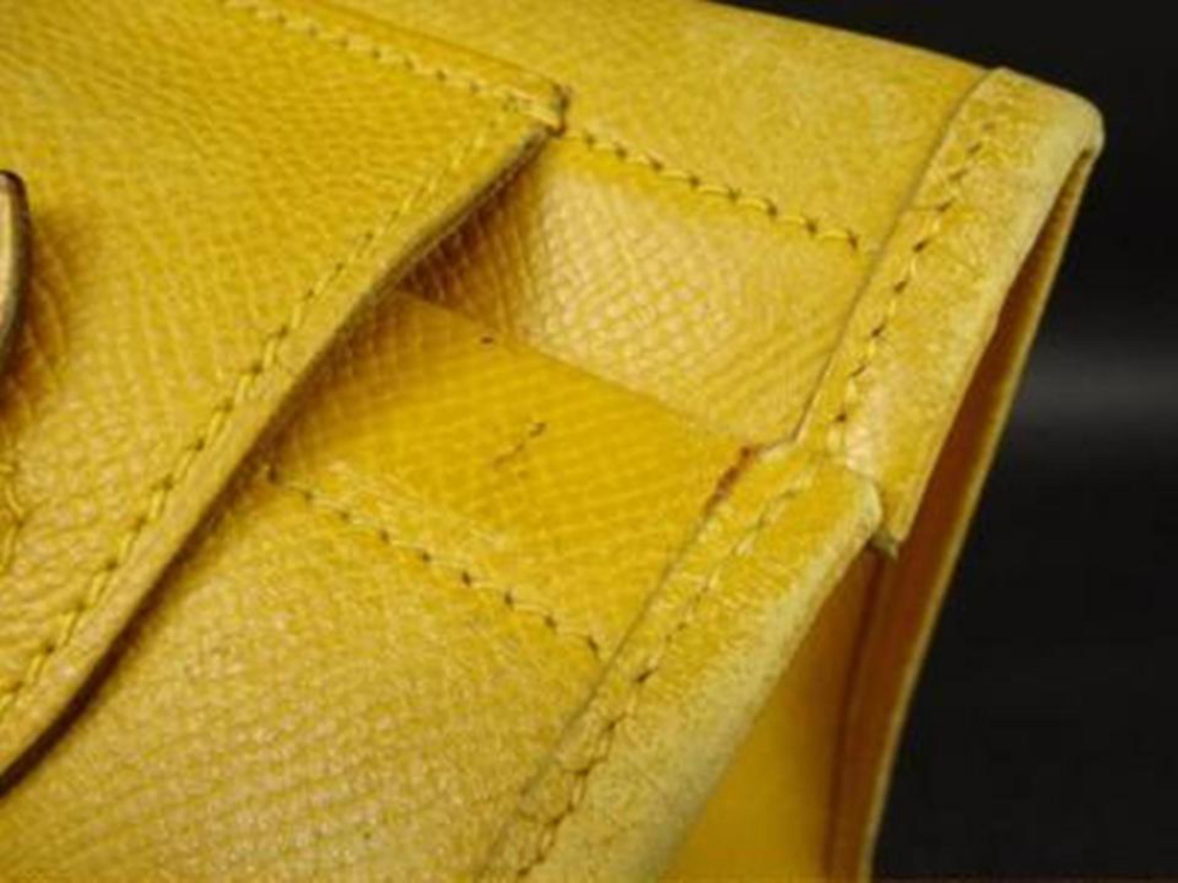 Hermès Cabas 40 217355 Yellow Courchevel Tote For Sale 6