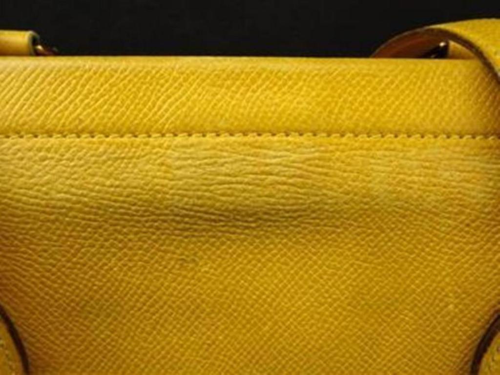 Hermès Cabas 40 217355 Yellow Courchevel Tote For Sale 4
