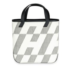 Hermès Cabas H En Biais 27 Black And Ecru Swift Canvas