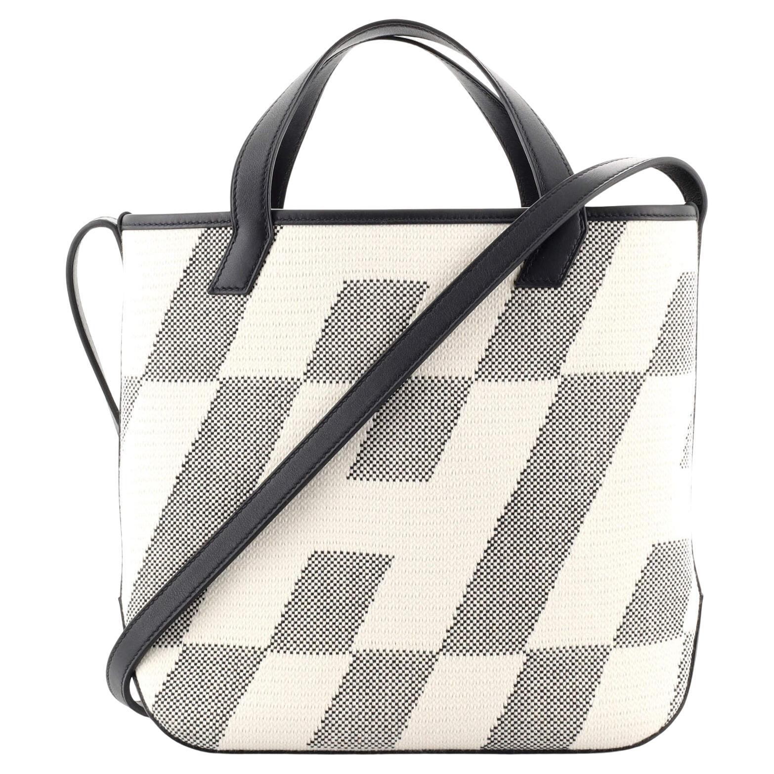  Hermes Cabas H en Biais Tote Canvas with Leather 27
