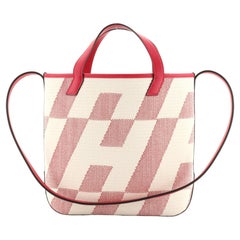 Hermes Cabas H en Biais Tote Canvas with Leather 27