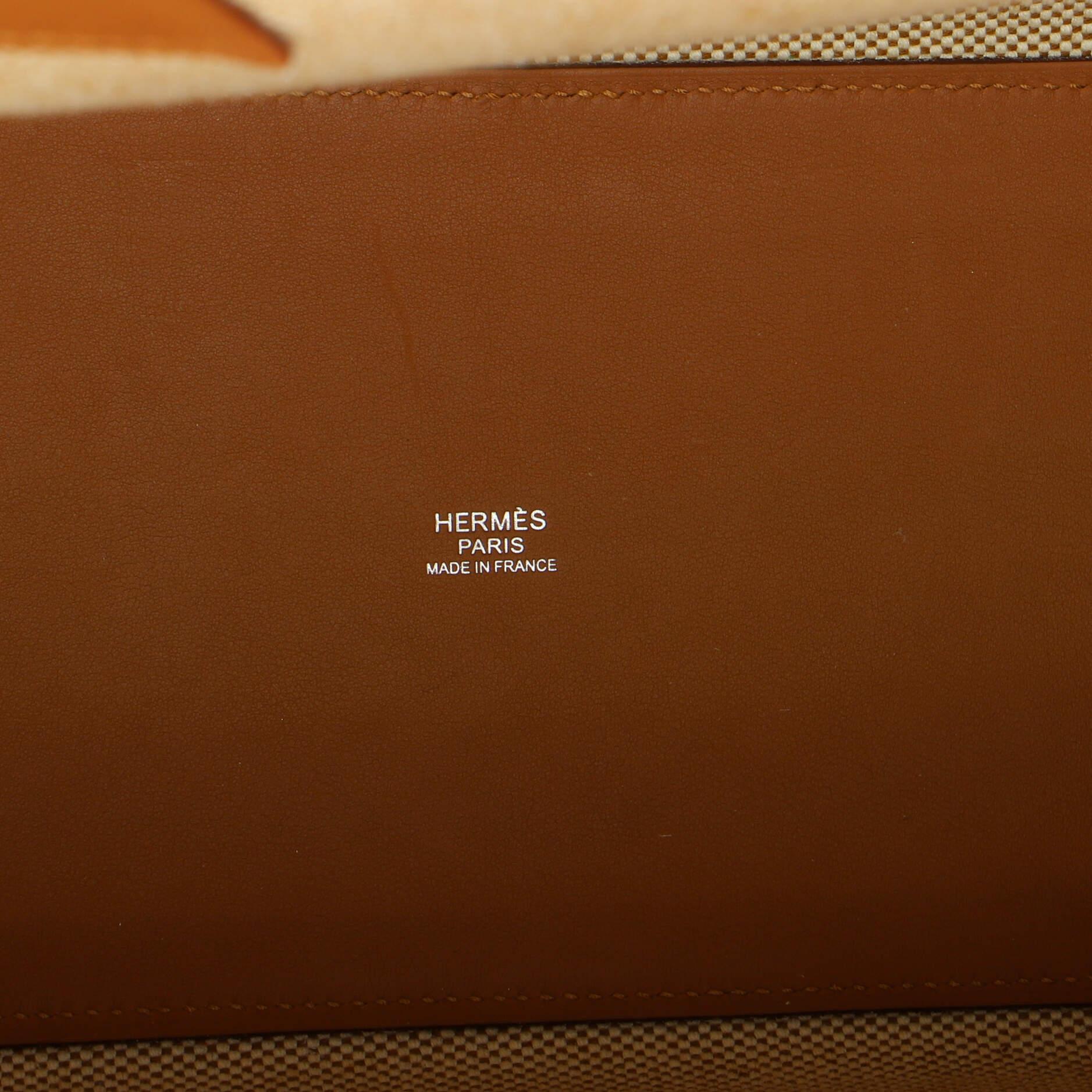 Hermes Cabas H en Biais Tote Canvas with Leather 40 1