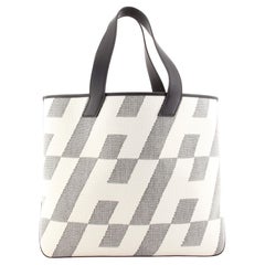 Hermes Cabas H en Biais Tote Canvas with Leather 40