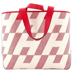 Hermes Cabas H en Biais Tote Canvas with Leather 40