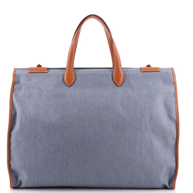 Hermes Cabas Tote Denim with Leather 50