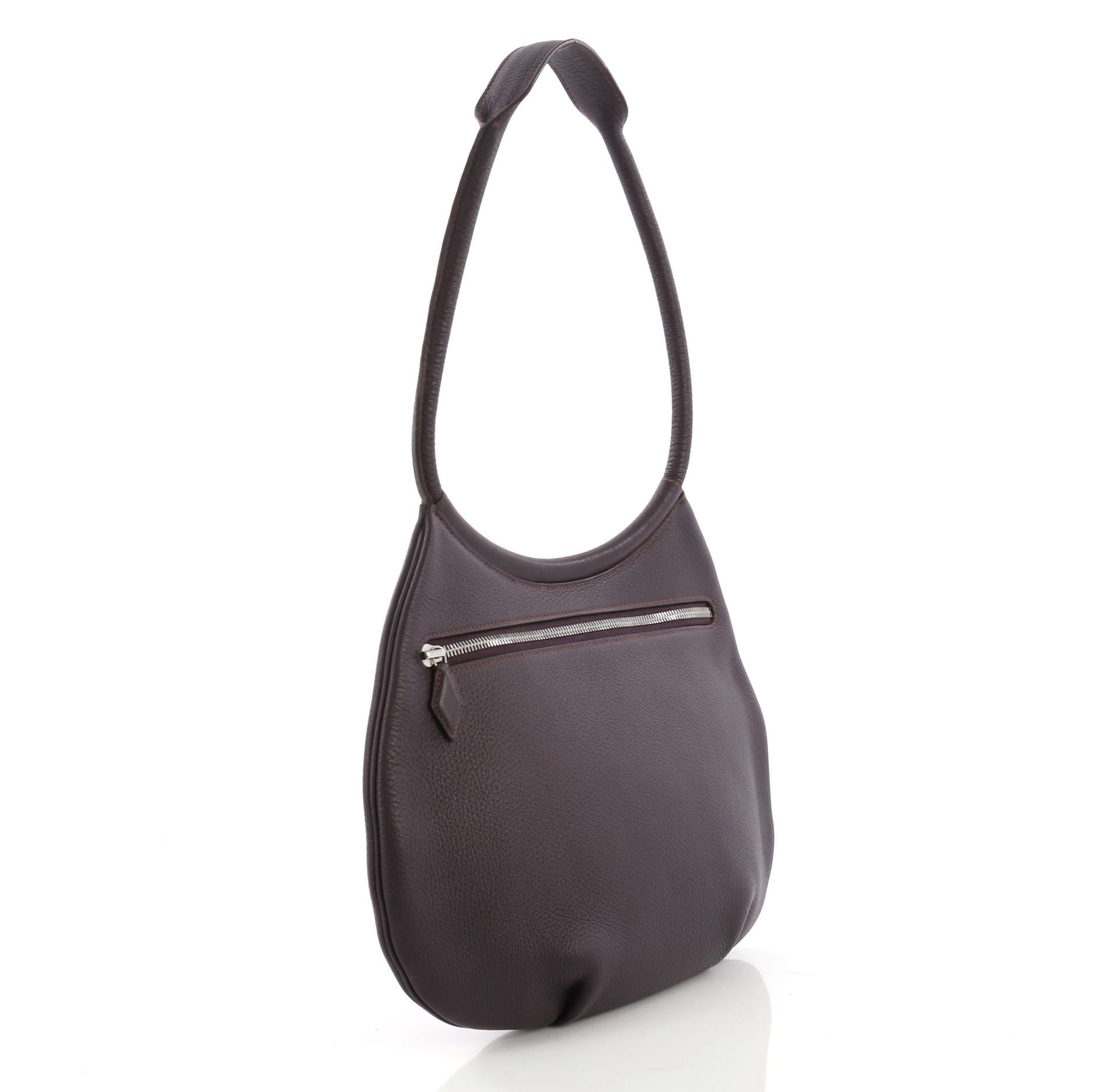 Black Hermes Cacahuete Handbag Leather
