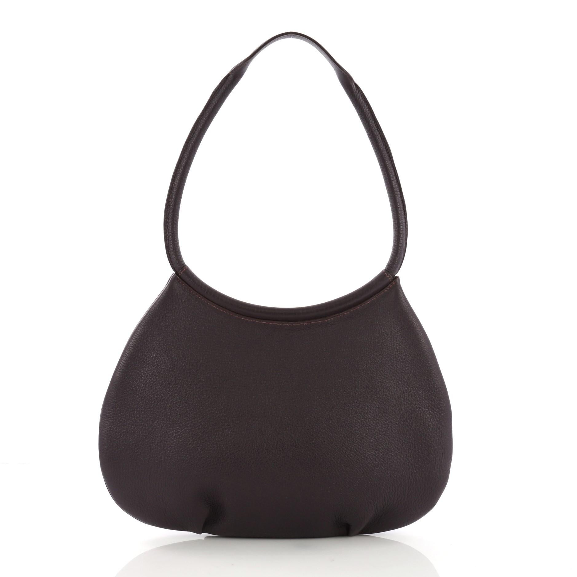 Hermes Cacahuete Handbag Leather In Good Condition In NY, NY