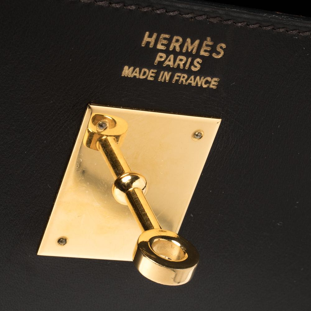 Hermes Cacao Box Calf Leather Gold Hardware Kelly Sellier 35 Bag 11