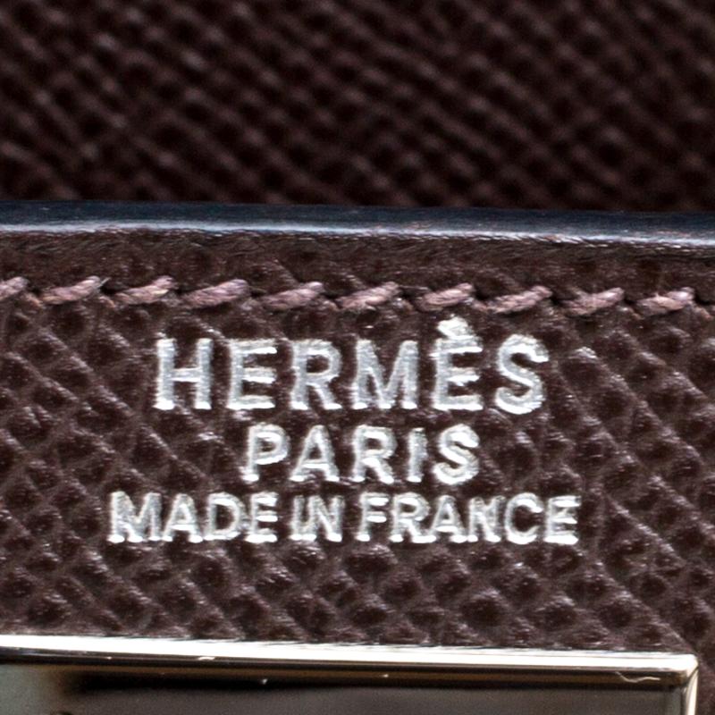 Hermes Cacao Epsom Leather Palladium Hardware Kelly Sellier 32 Bag 4