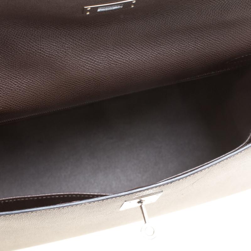 Hermes Cacao Epsom Leather Palladium Hardware Kelly Sellier 32 Bag 5