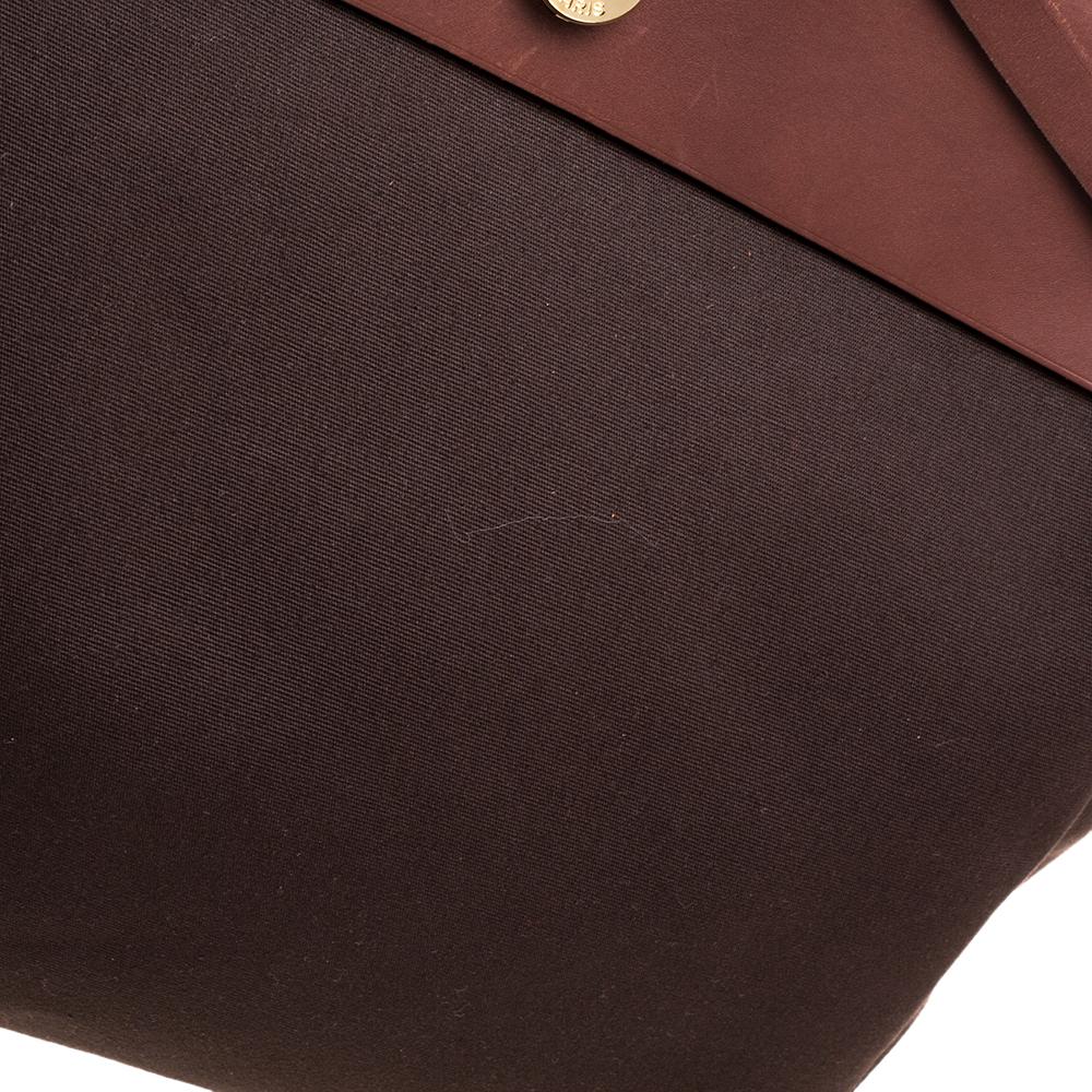 Hermes Cacao/Natural Canvas and Leather Herbag Zip 39 Bag 5