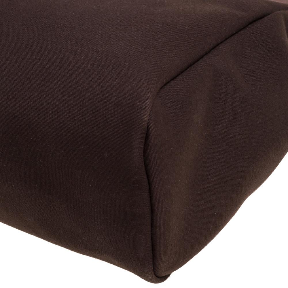Black Hermes Cacao/Natural Canvas and Leather Herbag Zip 39 Bag