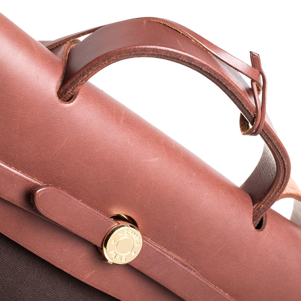 Hermes Cacao/Natural Canvas and Leather Herbag Zip 39 Bag 1