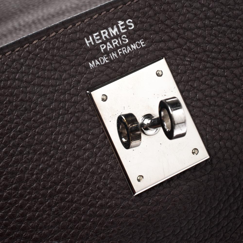 Hermes Cacao Togo Leather Palladium Hardware Kelly Sellier 35 Bag 4
