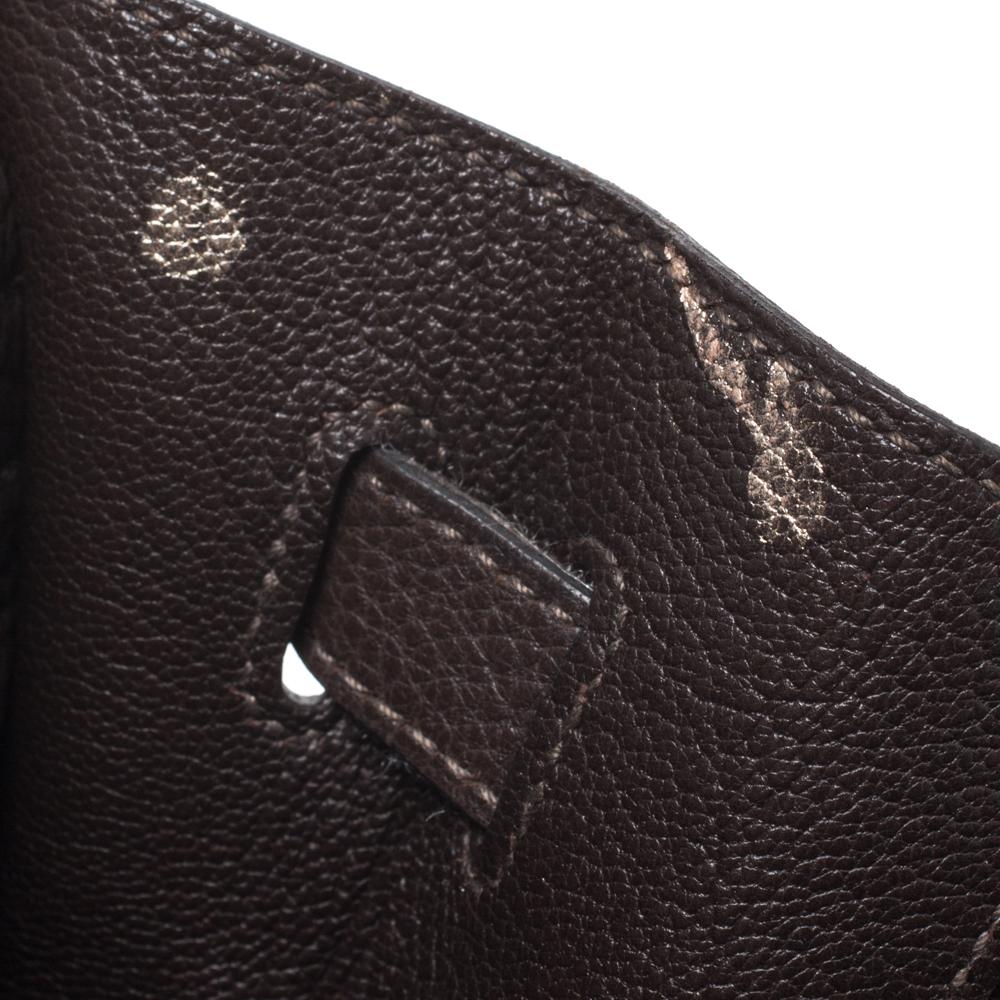 Hermes Cacao Togo Leather Palladium Hardware Kelly Sellier 35 Bag 6
