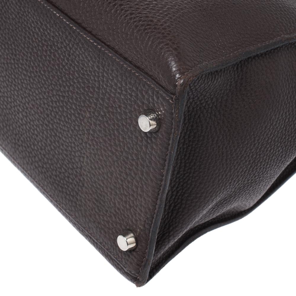 Hermes Cacao Togo Leather Palladium Hardware Kelly Sellier 35 Bag 1